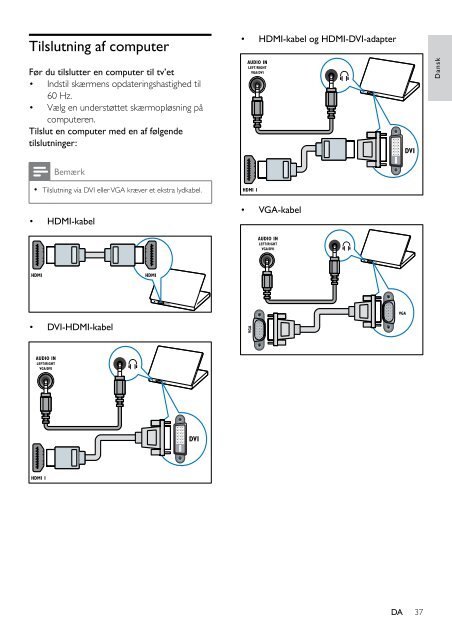 Philips DesignLine Tilt T&eacute;l&eacute;viseur LED - Mode d&rsquo;emploi - DAN
