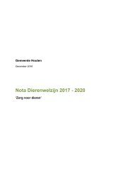 Nota Dierenwelzijn 2017 - 2020