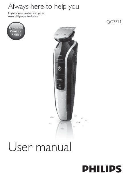 Philips Multigroom series 5000 Kit de soins &eacute;tanche VISAGE, CHEVEUX - Mode d&rsquo;emploi - ZHT