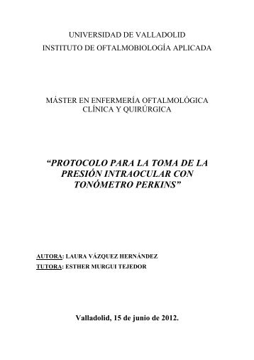 Protocolo para tomar la PIO con tonometro de Perkins