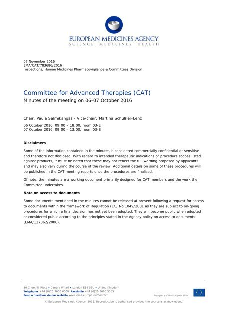 Committee for Advanced Therapies (CAT)
