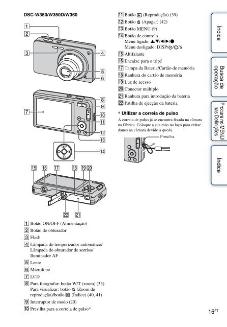Sony DSC-W350 - DSC-W350 Istruzioni per l'uso Portoghese