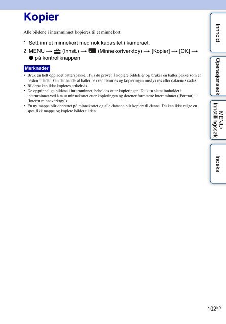 Sony DSC-W350 - DSC-W350 Istruzioni per l'uso Norvegese