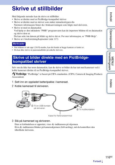 Sony DSC-W350 - DSC-W350 Istruzioni per l'uso Norvegese