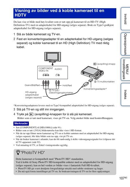 Sony DSC-W350 - DSC-W350 Istruzioni per l'uso Norvegese