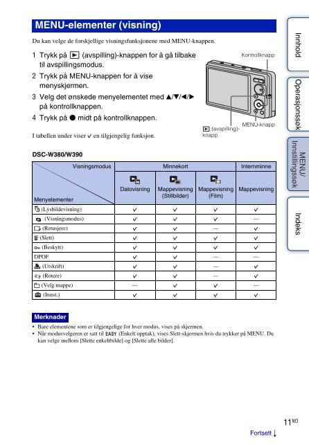 Sony DSC-W350 - DSC-W350 Istruzioni per l'uso Norvegese