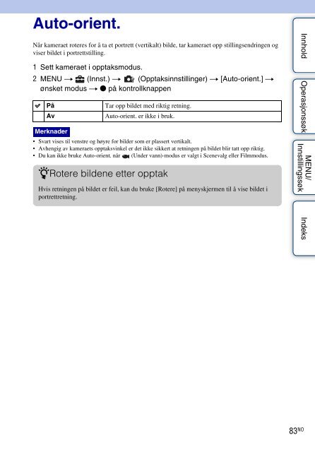 Sony DSC-W350 - DSC-W350 Istruzioni per l'uso Norvegese