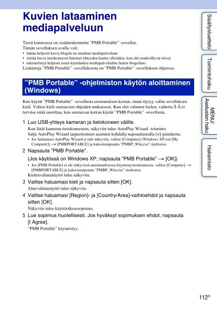 Sony DSC-W350 - DSC-W350 Istruzioni per l'uso Finlandese