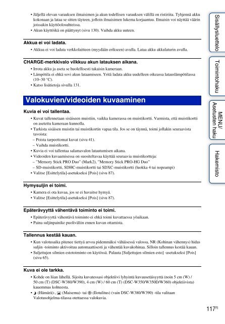 Sony DSC-W350 - DSC-W350 Istruzioni per l'uso Finlandese