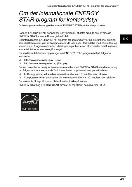 Sony VPCF22M1E - VPCF22M1E Documenti garanzia Danese