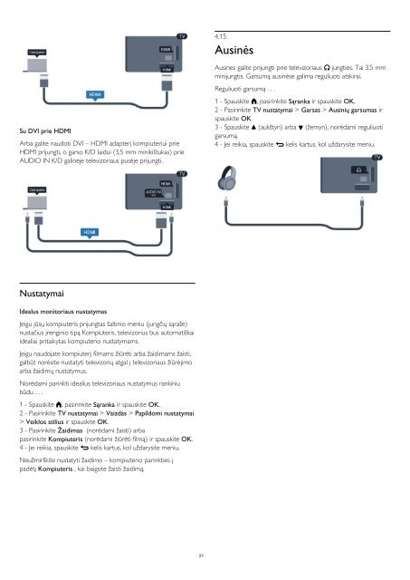 Philips televizoriaus nustatymai