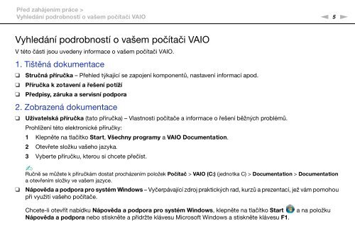 Sony VGN-NW2MRE - VGN-NW2MRE Istruzioni per l'uso Ceco