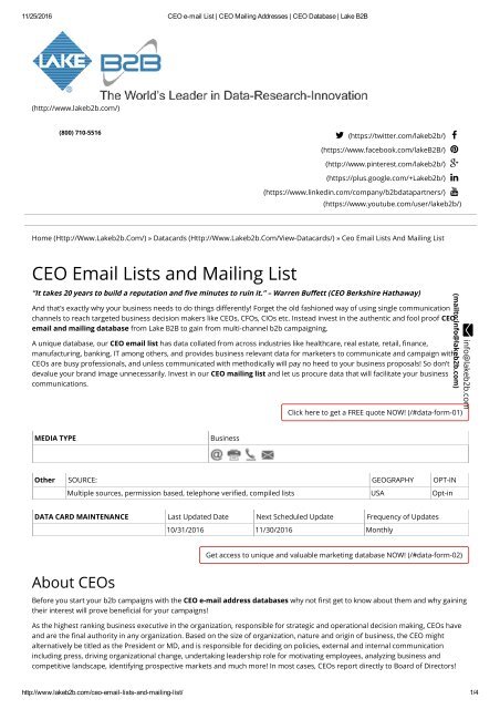 CEO email lists database