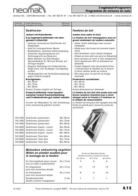 Clous à tête façon cloche - Neomat AG