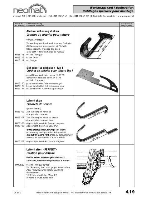 Clous à tête façon cloche - Neomat AG