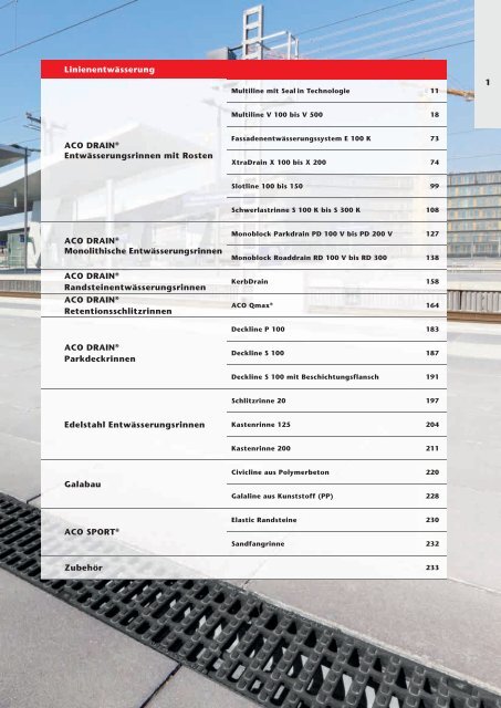 ACO Preisliste Bauelemente 2017  - Linienentwässerung