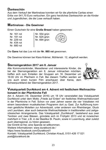 Pfarreiengemeinschaft Schweich - Pfarrbrief 11/2016