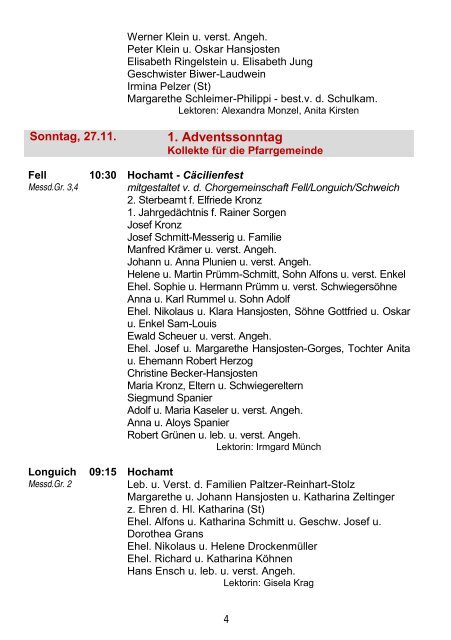 Pfarreiengemeinschaft Schweich - Pfarrbrief 11/2016