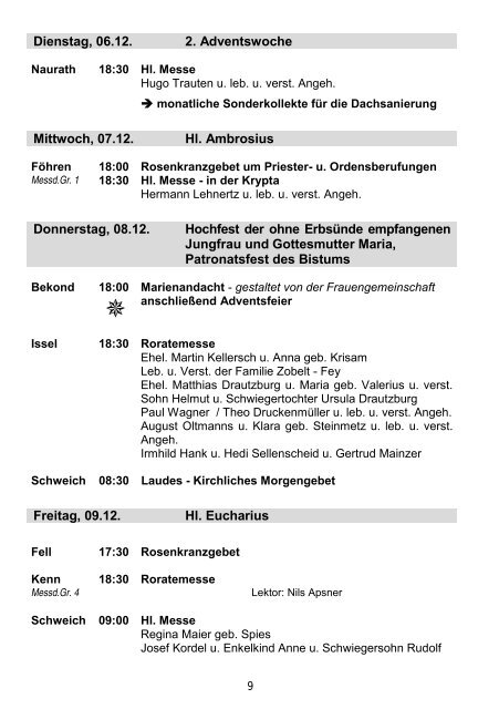 Pfarreiengemeinschaft Schweich - Pfarrbrief 11/2016