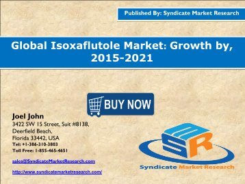 Global Isoxaflutole Market: Growth by, 2015-2021