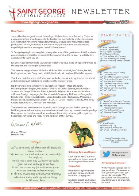 St George Newsletters - Archive