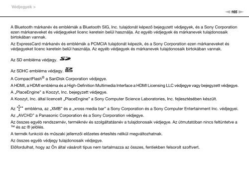 Sony VPCEB4A4E - VPCEB4A4E Istruzioni per l'uso Ungherese