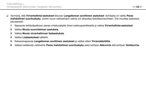 Sony VPCEB4A4E - VPCEB4A4E Istruzioni per l'uso Finlandese