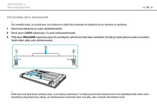 Sony VPCEB4A4E - VPCEB4A4E Istruzioni per l'uso Finlandese