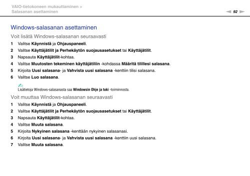 Sony VPCEB4A4E - VPCEB4A4E Istruzioni per l'uso Finlandese