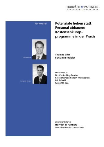 Potenziale heben statt Personal abbauen - Horváth & Partners ...