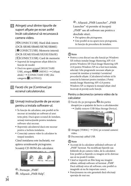 Sony DCR-SR68E - DCR-SR68E Istruzioni per l'uso Rumeno