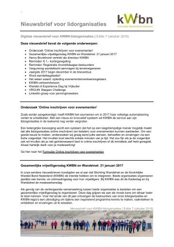 nieuwsbrief KWBN lidorganisaties 7-2016