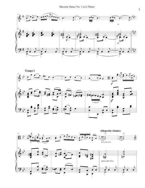 Dvořák-Kreisler Slavonic Dance No. 1 Piano Part - The American ...