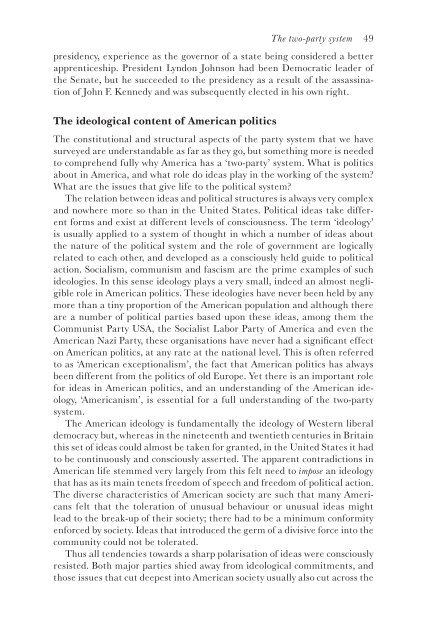 POLITICS AND GOVERNMENT Politics in the USA