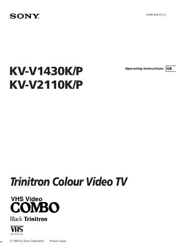 Sony KV-V2110K - KV-V2110K Istruzioni per l'uso Inglese