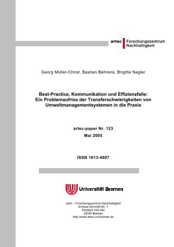 Best-Practice, Kommunikation und Effizienzfalle - Fachbereich ...