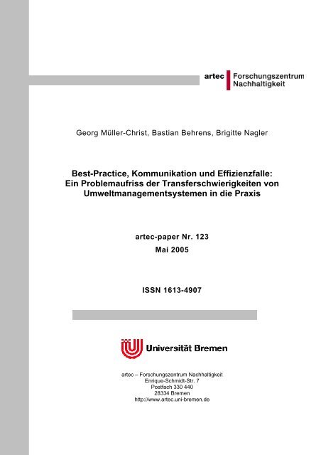 Best-Practice, Kommunikation und Effizienzfalle - Fachbereich ...