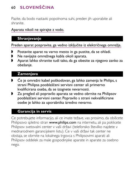 Philips S&egrave;che-cheveux - Mode d&rsquo;emploi - SRP