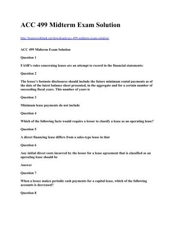 ACC 499 Midterm Exam Solution