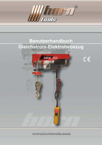 Benutzerhandbuch Gleichstrom-Elektrohebezug - horntools GmbH