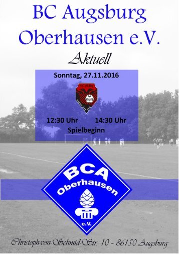 Heimspiele des BCA gegen den Fc Alba 2016.11.27