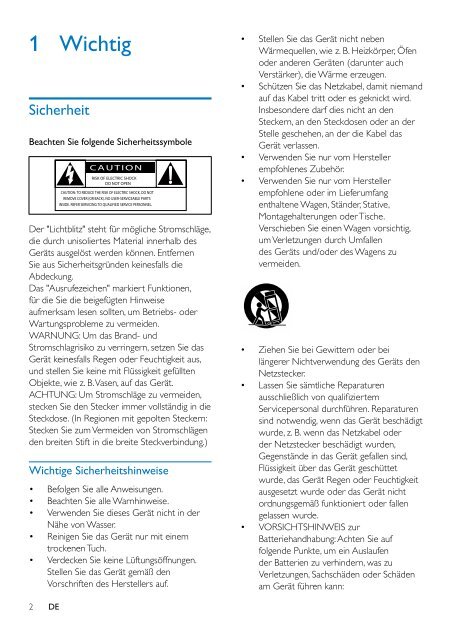 Philips Microcha&icirc;ne - Mode d&rsquo;emploi - DEU