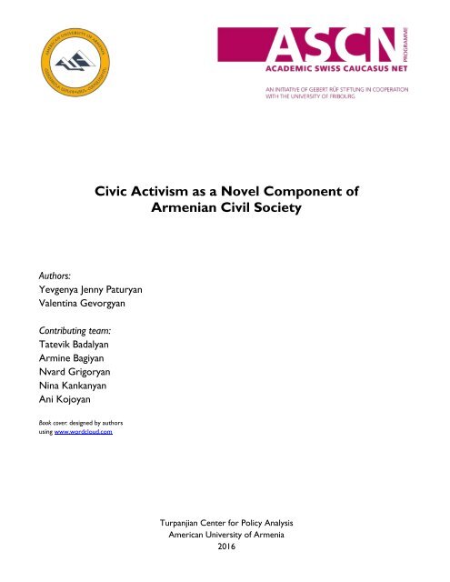 Civic Activism as a Novel Component of Armenian Civil Society