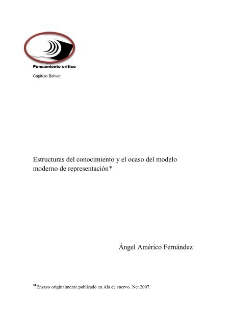 Estructuras del conocimiento y el ocaso del modelo moderno de representación