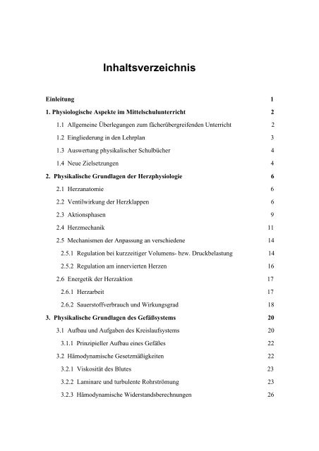 Physikalische Grundlagen des menschlichen Herz-Kreislaufsystems