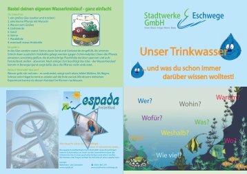 Kinderflyer Trinkwasser Stadtwerke Eschwege Gmbh