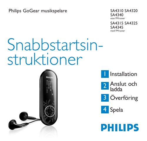 Philips GoGEAR Baladeur audio &agrave; m&eacute;moire flash - Guide de mise en route - SWE