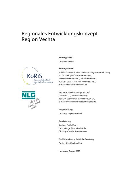 Regionales Entwicklungskonzept Region Vechta - beim Landkreis ...