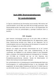 Auch 2009: Stromvergünstigungen für Landvolkmitglieder