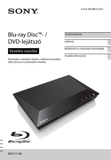 Sony BDP-S1100 - BDP-S1100 Istruzioni per l'uso Ungherese